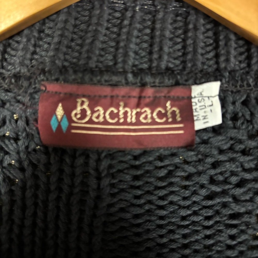 Vintage Bacharach  Black Sweater size L - Picture 3 of 4